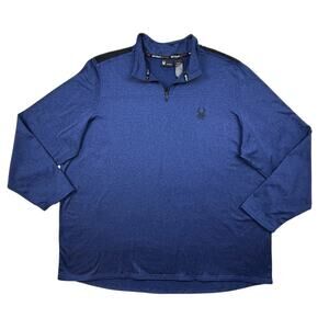 SPYDER Active Men's 1/4 Zip XXL Long Sleeve Pullover Blue ProWeb Back Logo